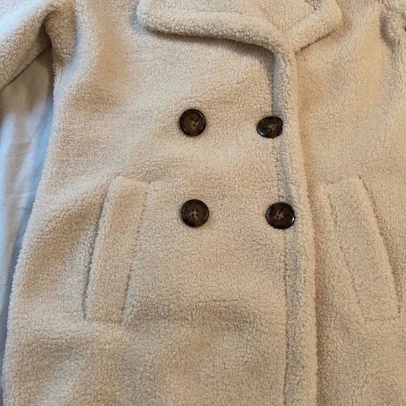 Ivory Sherpa Pea Coat - Picture 3 of 8